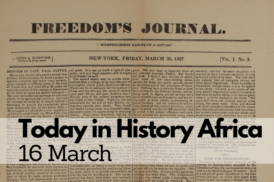 Today in History Africa 16 March